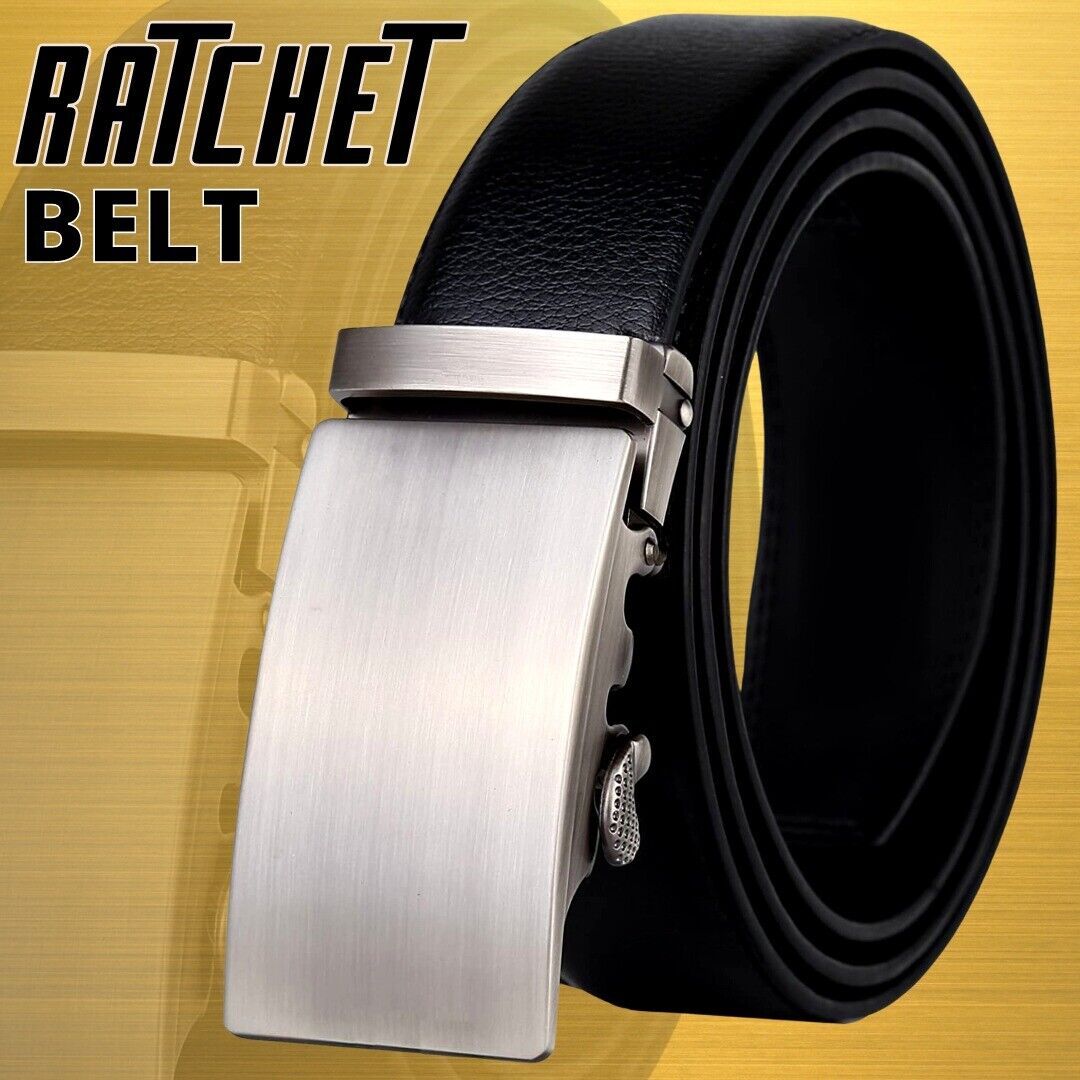 Microfiber Leather Mens Ratchet Belt, Belts For Men Adjustable Automatic Buckle - Stormyjay