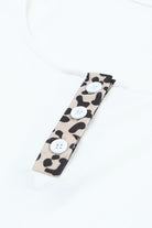 White and Cheetah Print Sleeveless Button Front Tank Top - Stormyjay