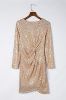 Apricot Knot Pack Hip Sequin Dress - Stormyjay