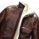 Men PU Leather Stand Collar Jacket - Stormyjay