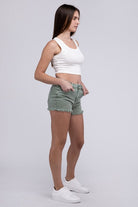 Acid Washed Frayed Cutoff Hem Shorts - Stormyjay