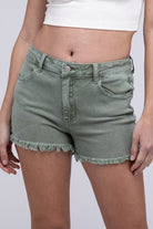 Acid Washed Frayed Cutoff Hem Shorts - Stormyjay