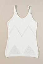 Parchment Chevron Pointelle Knit Cami Top - Stormyjay