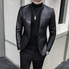 Slim Trend Fashion Brand Simple Leather Jacket Jacket Men - Stormyjay