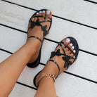 New Fashion Butterfly Cross-strap Sandals Summer Beach Shoes For Women Casual Low Heel Flat Slides Slippers - Stormyjay