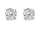 14K Gold 1.0 Carat Round Brilliant Cut Lab Grown White Diamond 4-Prong Classic Solitaire Stud Earrings - Stormyjay