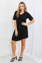 BOMBOM Another Day Swiss Dot Casual Dress in Black - Stormyjay