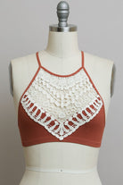 Crochet Lace High Neck Bralette - Stormyjay