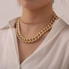 Twisted Chunky Chain Double Layers Necklace HEDYU8NBY7 - Stormyjay