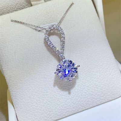 5 Carat Moissanite 925 Sterling Silver Teardrop Necklace - Stormyjay