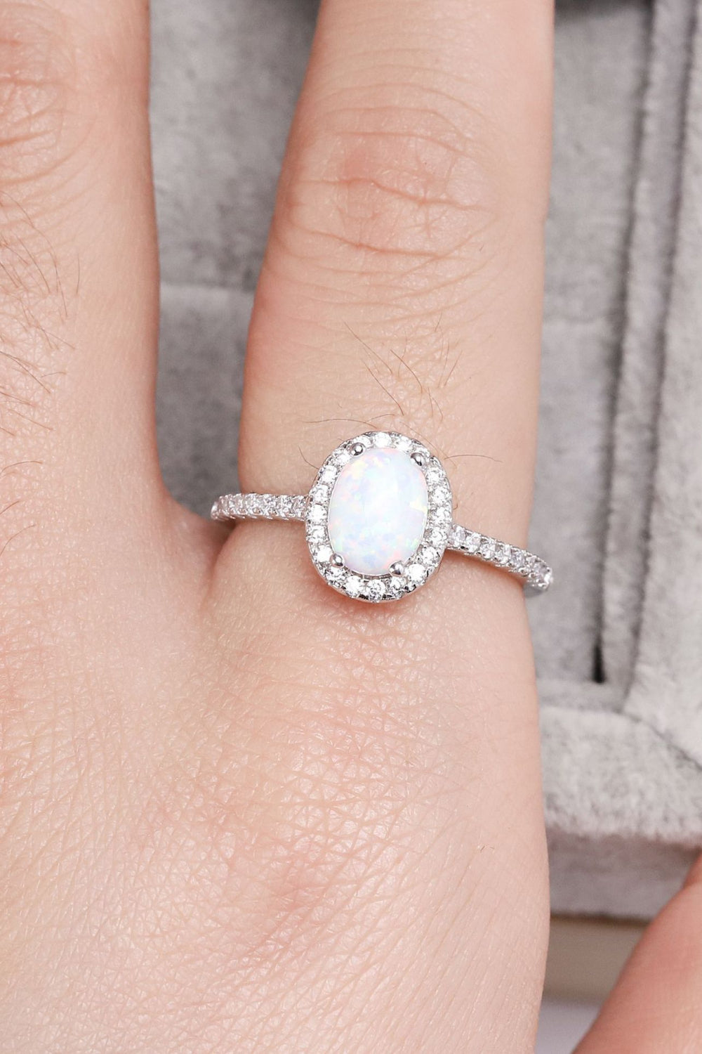 Opal 925 Sterling Silver Halo Ring - Stormyjay