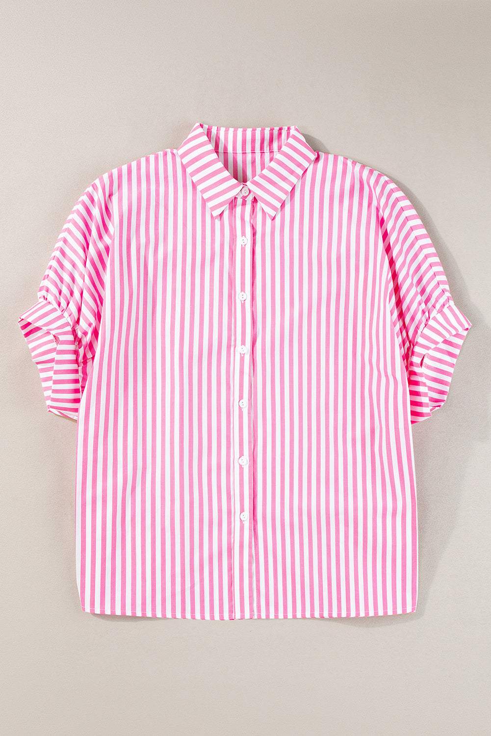 Pink Stripe Button Up Dolman Shirt - Stormyjay