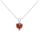 14K White Gold Martini-Set 1.00 Cttw Lab Grown Pink Heart Diamond Solitaire 18" Pendant Necklace (Pink Color, VS2-SI1 Clarity) - Stormyjay