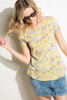 FLORAL PRINT TRIBLEND TOP - Stormyjay