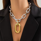 Geometric Chain Double Layer Necklace HEDTT5DEYE - Stormyjay