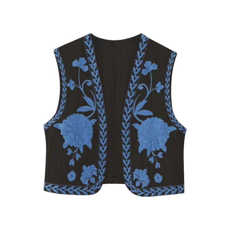 New Ladies Fashion Embroidered Cardigan Vest Vest - Stormyjay