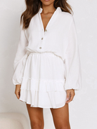 Long Lantern Sleeve Pleated Dress H4QDHWZCZH - Stormyjay