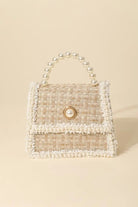 Fame Pearly Trim Woven Handbag - Stormyjay