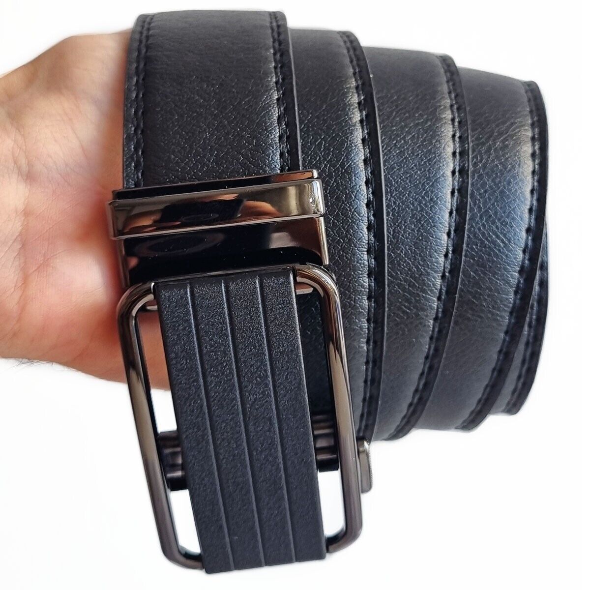 Men's Ratchet Belt Leather Mens Belt With Slide Buckle Ratchet Belts For Men USA - Stormyjay