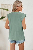 Eyelet Round Neck Tank - Stormyjay