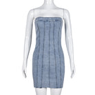 Fashion Backless Tube Denim Dress Summer Sexy Slim Short Dresses For Women Clothing - Stormyjay