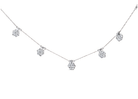 10K White Gold 3.0 Cttw Round-Cut Diamond 7 Stone Cluster Station Necklace (H-I Color, I1-I2 Clarity) - 18" - Stormyjay