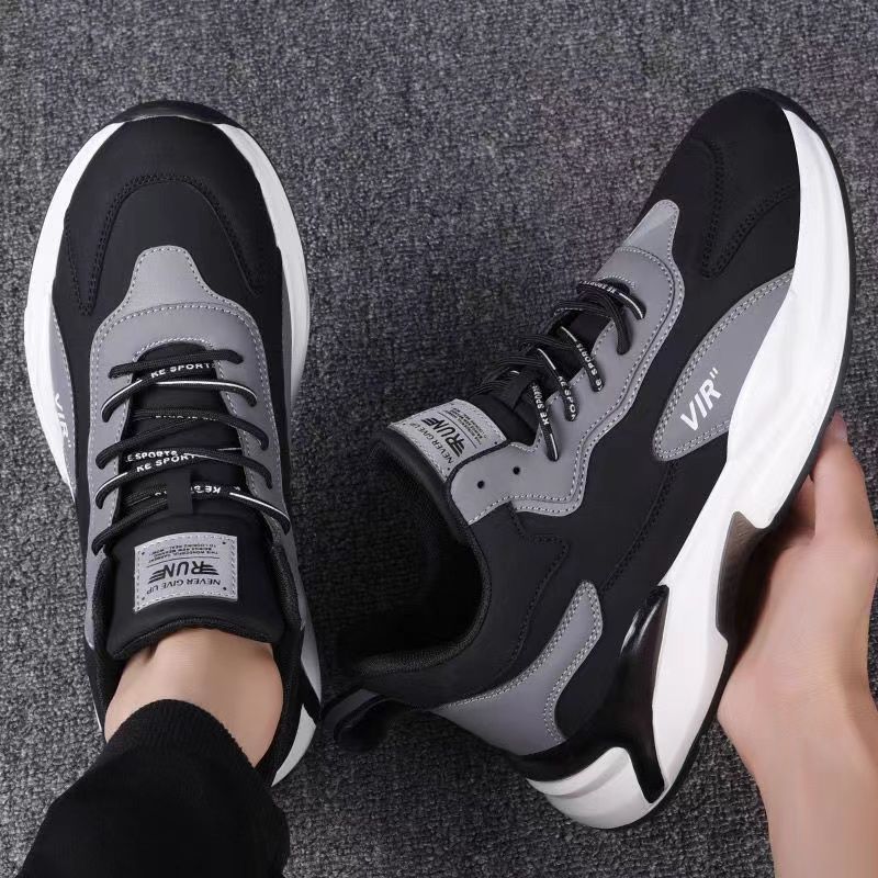 Fashion Black White Sneakers Casual Outdoor Lightweight Breathable Sports Shoes For Men - Stormyjay