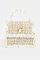 Fame Pearly Trim Woven Handbag - Stormyjay