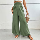 New casual solid color flared wide-leg pants - Stormyjay