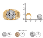 14K Yellow Gold Plated .925 Sterling Silver 1/3 Cttw Miracle-Set Floral Diamond Cluster Ring (I-J Color, I1-I2 Clarity) - Stormyjay