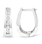 14K Gold 1/4 Cttw Channel-Set Brilliant Round-Cut Diamond Hoop Earrings (H-I Color, I1-I2 Clarity) - Stormyjay