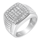 14K White Gold Men's Diamond Squared Band Ring (1 cttw, H-I Color, SI2-I1 Clarity) - Stormyjay