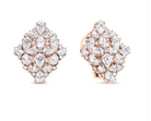 18K Rose Gold 8 1/3 Cttw Pear and Round Diamond Floral Cluster Omega Earrings (F-G Color, VS1-VS2 Clarity) - Stormyjay