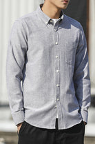 Men's Oxford Long Sleeve Casual Shirt - Stormyjay