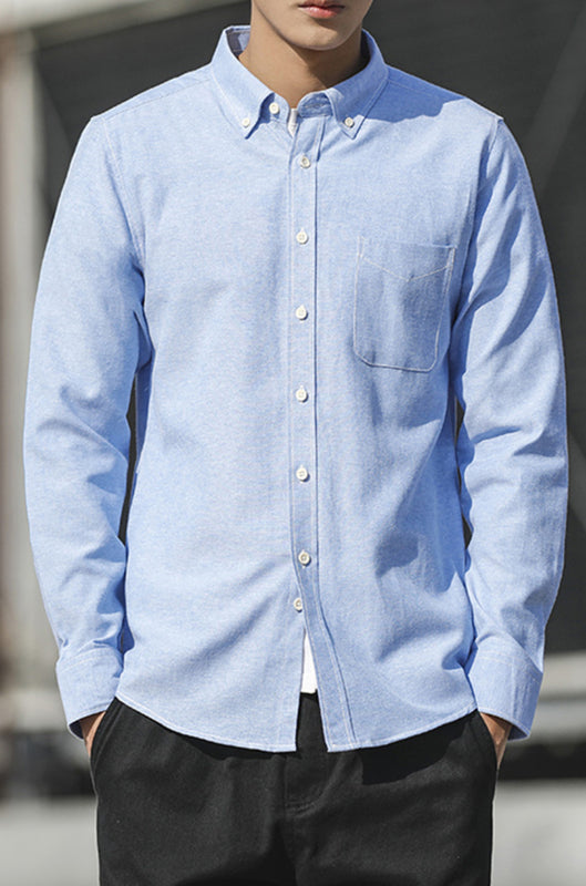 Men's Oxford Long Sleeve Casual Shirt - Stormyjay