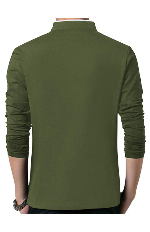 Solid Long Sleeve Large Men's T-Shirt - Stormyjay