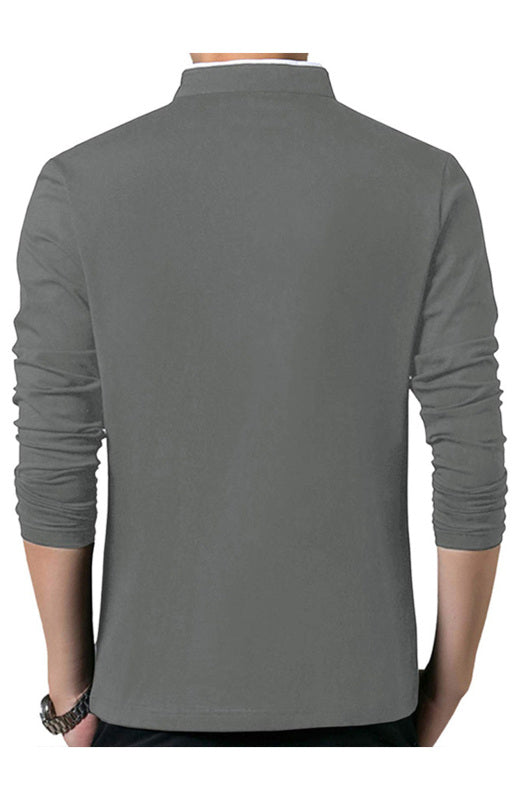 Solid Long Sleeve Large Men's T-Shirt - Stormyjay