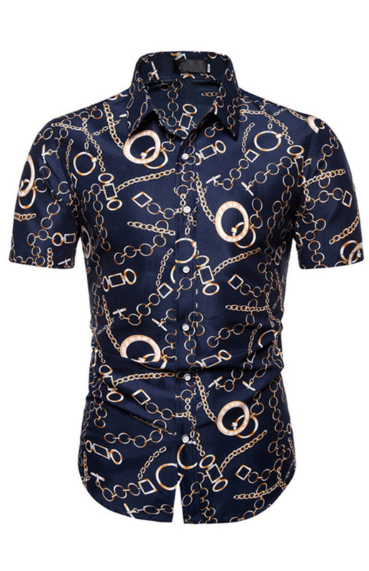 Men's Summer Fashion Short Sleeve Printed Shirt - Stormyjay