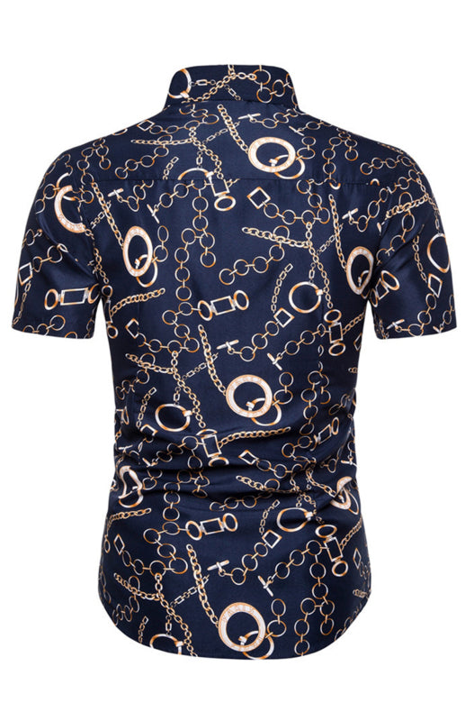 Men's Summer Fashion Short Sleeve Printed Shirt - Stormyjay