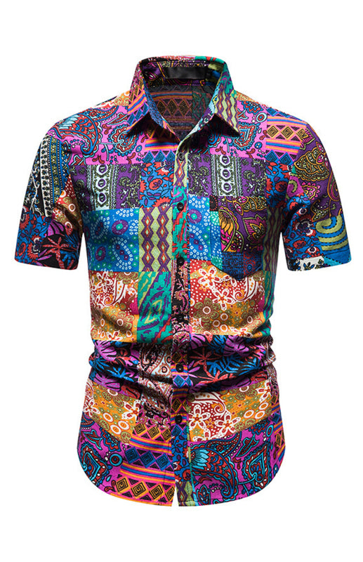 Men's Summer Fashion Printed Short Sleeve Shirts - Stormyjay