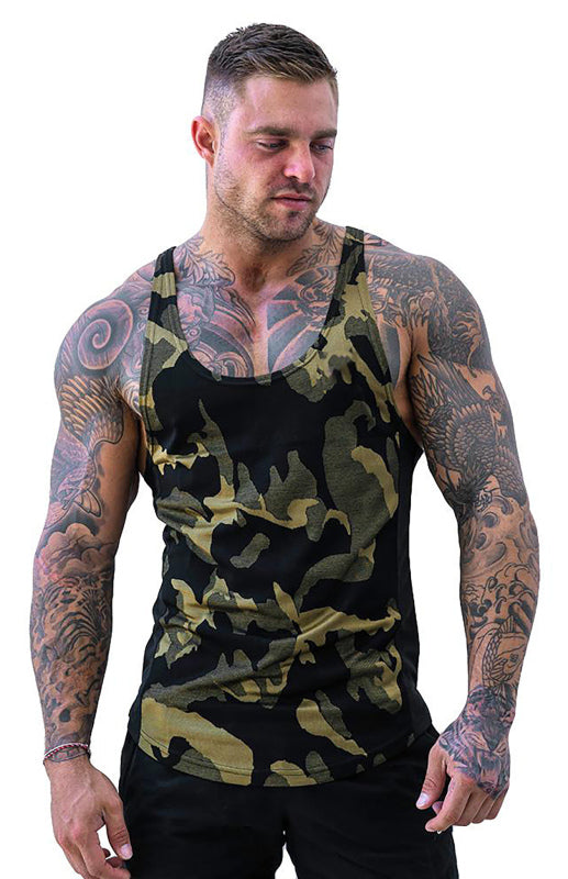 Men's Camouflage Print Breathable Quick Dry Sleeveless Tank Top - Stormyjay