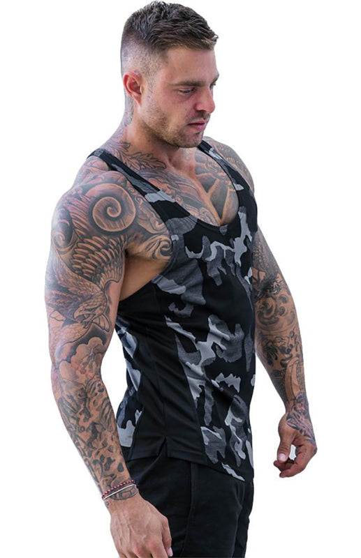 Men's Camouflage Print Breathable Quick Dry Sleeveless Tank Top - Stormyjay