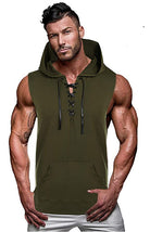 Men's Pullover Hooded Casual Sleeveless Tank Top - Stormyjay