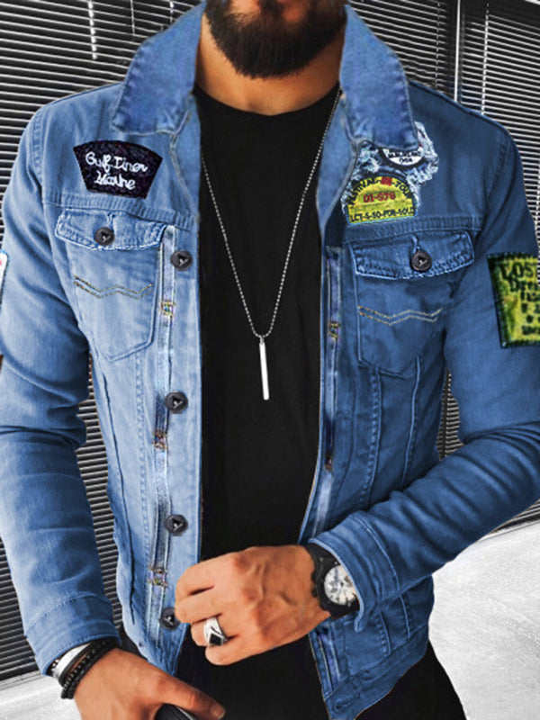 Plush Style Thickened Denim Men's Outer Jacket - Stormyjay