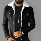 Plush Style Thickened Denim Men's Outer Jacket - Stormyjay