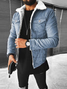 Plush Style Thickened Denim Men's Outer Jacket - Stormyjay