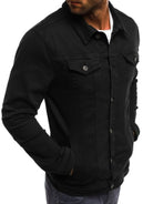 Trendy Fashion Casual Slim Denim Jacket Multi Pocket Button Stand Collar Workwear Jacket - Stormyjay