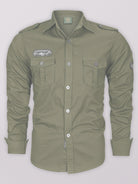 men's military style cotton long sleeve shirt - Stormyjay