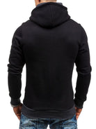 Men's diagonal zipper solid color long-sleeved hoodie - Stormyjay