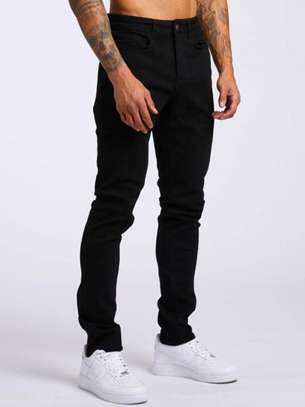 Men's solid slim fit basic skinny jeans - Stormyjay